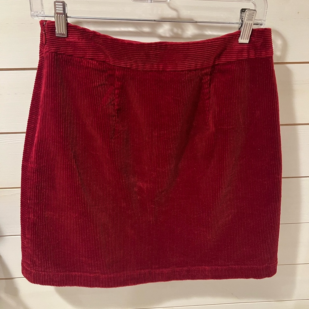 LOFT red corduroy skirt, size 2.